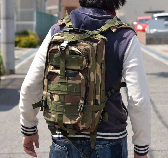 25L リュックサック リュック デイパック バックパック メンズ Military Tactical アサルト リュック 多機能 7999845 オリーブカモ 新品の画像2