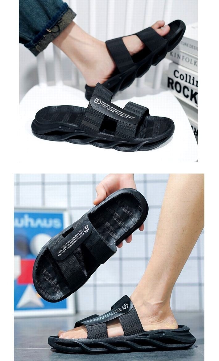  sandals men's shower sandals shoes pool resort present gift Father's day 7987377 40~41(25.0~25.5) black new goods 1 jpy start 