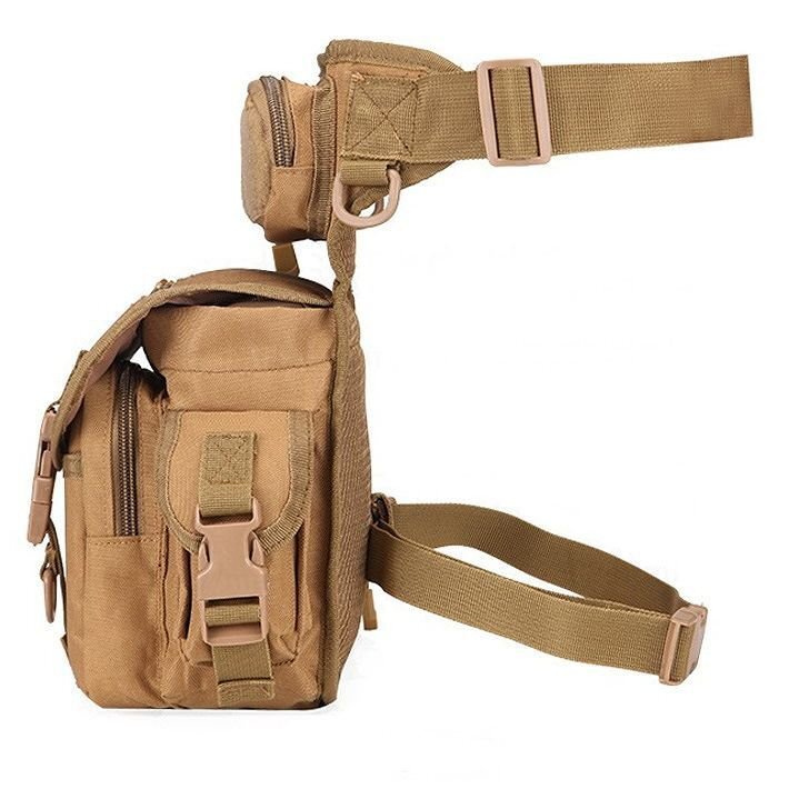  leg bag men's waist bag body bag shoulder bag military bag bag Biker pair 7992339 khaki duck new goods 