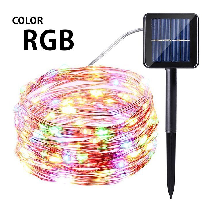 [ electric fee 0 jpy ]LED solar light solar battery outdoors waterproof lighting illumination 32m 300 light wire light 7987676 RGB new goods 1 jpy start 