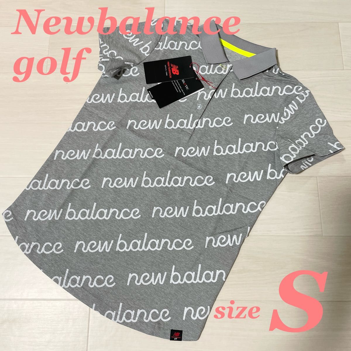 ニューバランス ゴルフ  バイアスロゴ 総柄 半袖 ラウンドヘム ポロシャツ