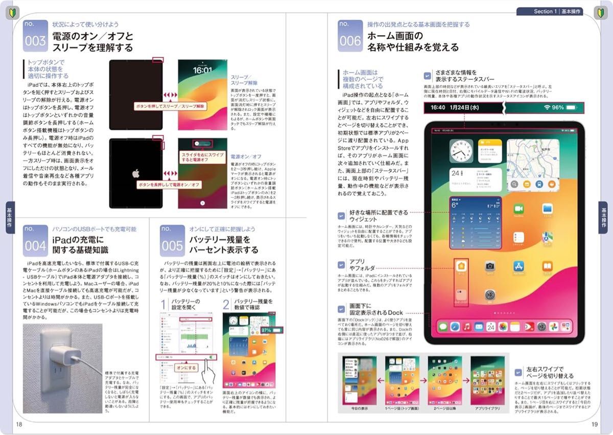 iPad迷わず使える操作ガイド 2024最新版（超初心者向け／全機種対応）