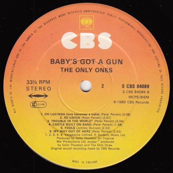 英 ニューウエイブ オンリー・ワンズ LP Baby’s Got A Gun 1980年の画像5