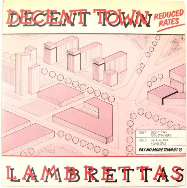 英 ニューウエイブ、MOD ランブレタス 12“ Decent Town ピクチャー・スリーブ 1981年の画像1