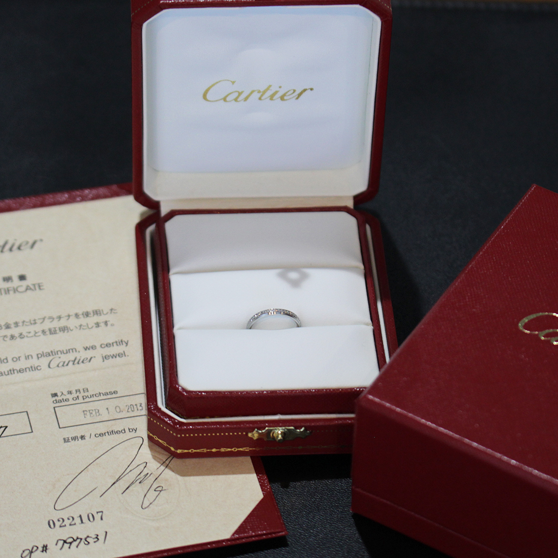 カルティエ Cartier ダムール フルエタニティダイヤリング 6号(46)PT950 レディース指輪 E1185_画像6