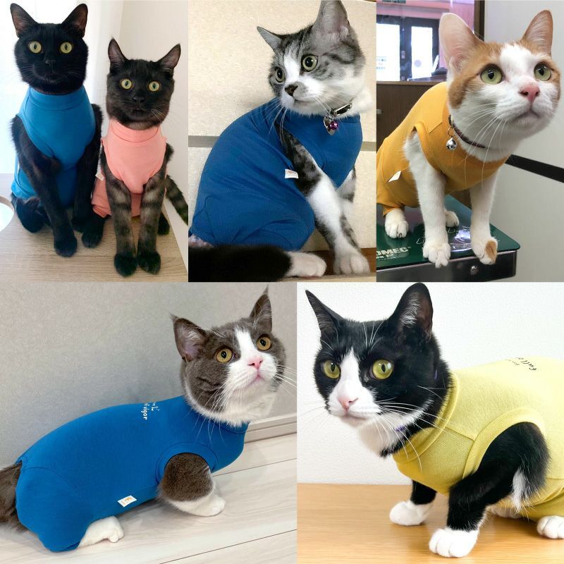 新品【C3Sサイズ】犬猫の服 full of vigor_猫用温度調整機能付き袖なしスキンウエア(R)_24/マスタード_画像4