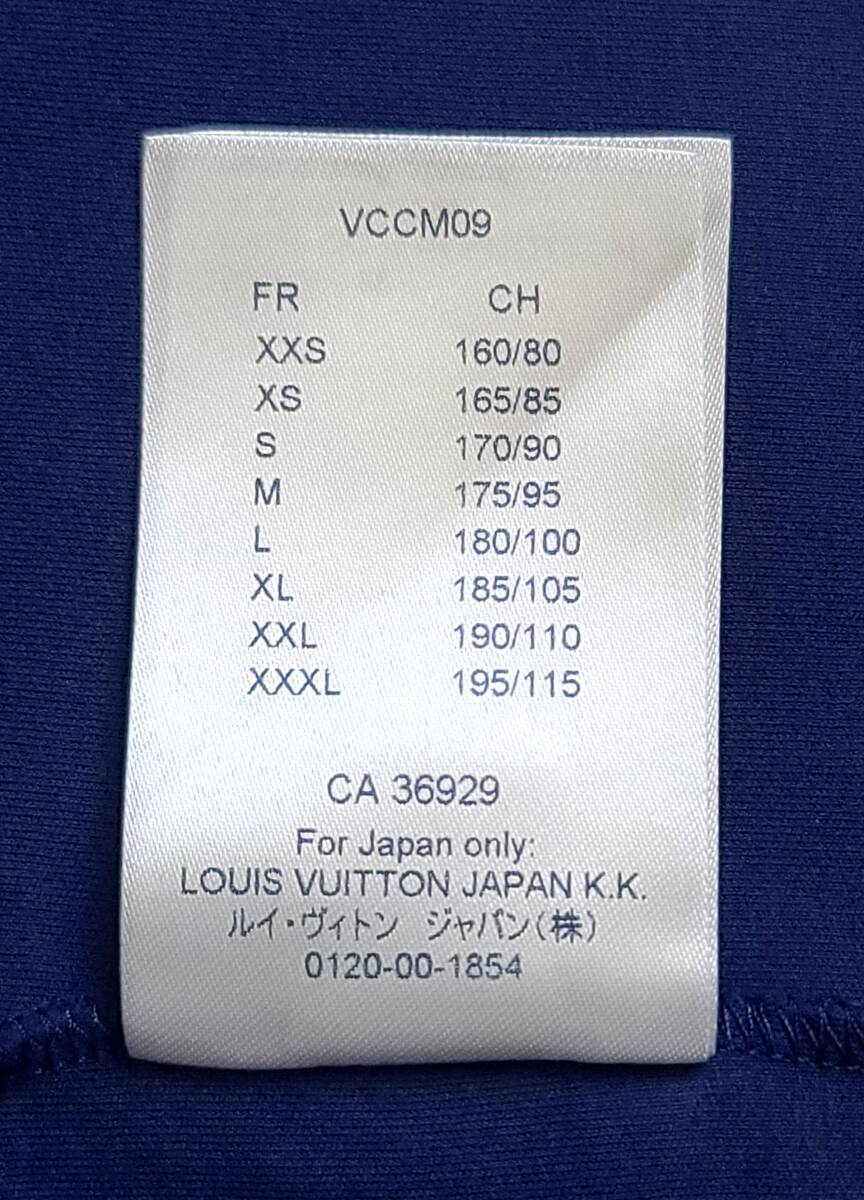 LVロゴ◆LOUIS VUITTON◆ ルイヴィトン ◆ ダミエ ネイビー 半袖 Tシャツ カットソー メンズ サイズXXL イタリア製 RM181Q CMS H6Y 45W_画像10