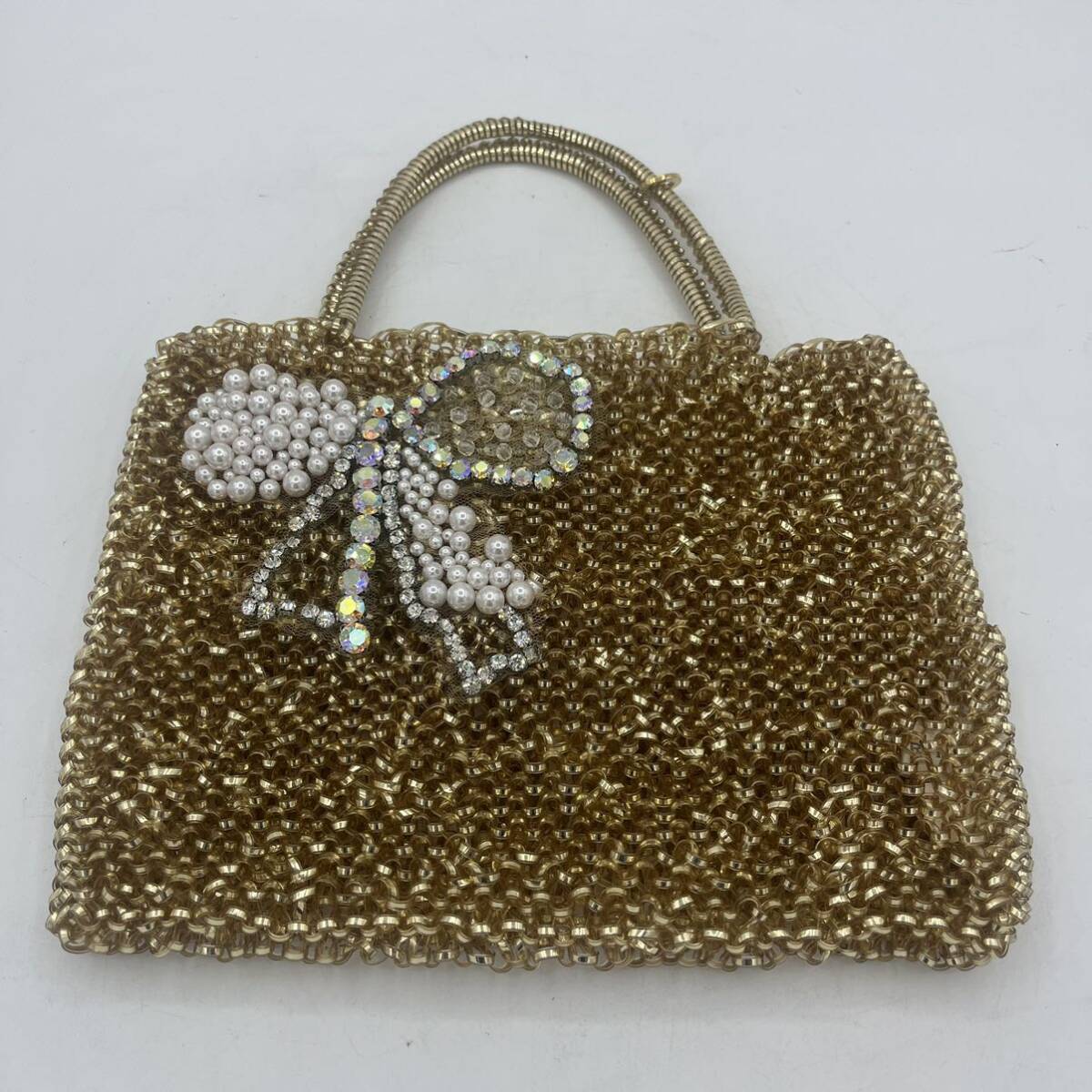 ANTEPRIMA Anteprima wire bag handbag Mini bag Gold ribbon motif 