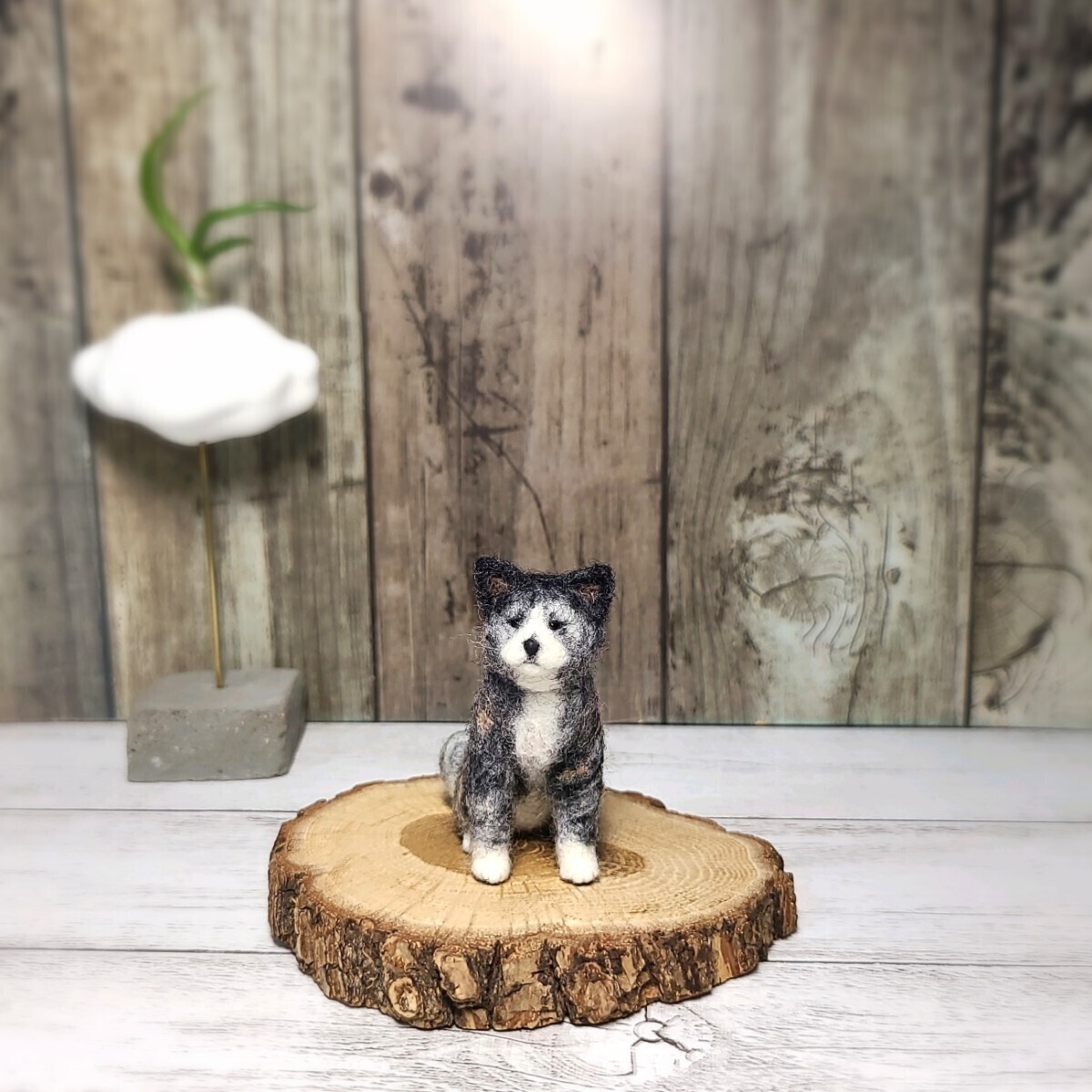 お座り秋田犬 ①虎 一体のみ 豆わんこ 羊毛フェルト ハンドメイド ドールハウス ミニチュア ブライス ペット_画像8