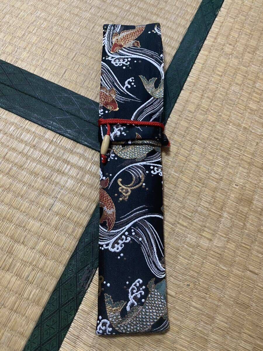 1円〜売切 TAKAUKI作 切付型骨スキ包丁 刃渡り約22㎝ 高級金蘭包丁袋付の画像6