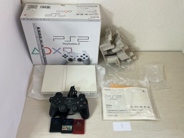 通電確認のみ　PS2　プレイステーション2　薄型　本体　SCPH 75000 CW　ホワイト　箱説明書付属品付き　付属品と番号一致　SAKA3_画像1