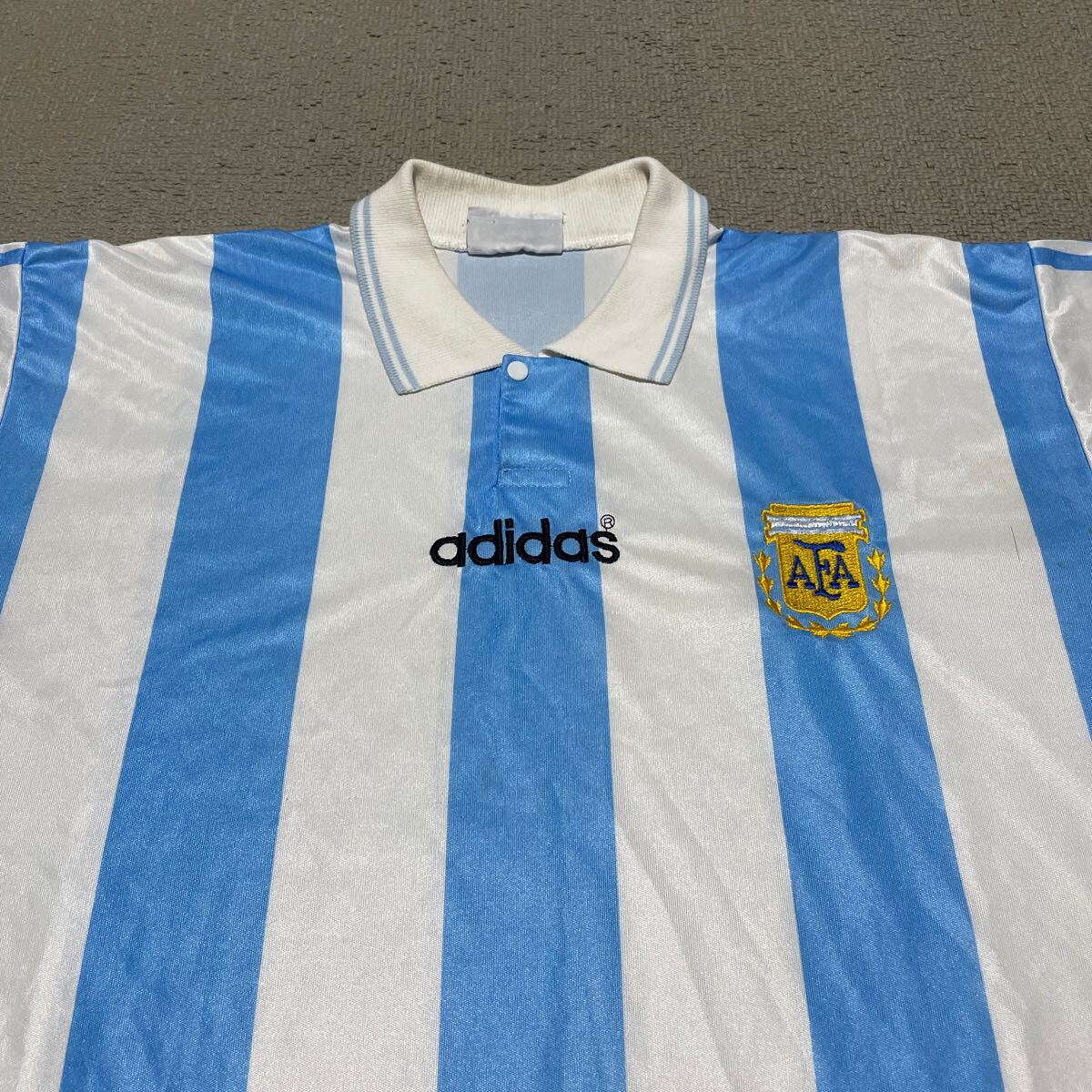 adidas アディダス サッカー アルゼンチン代表 94 home レプリカ ユニフォーム シャツ M 1994 アメリカ ワールドカップ マラドーナ_画像3
