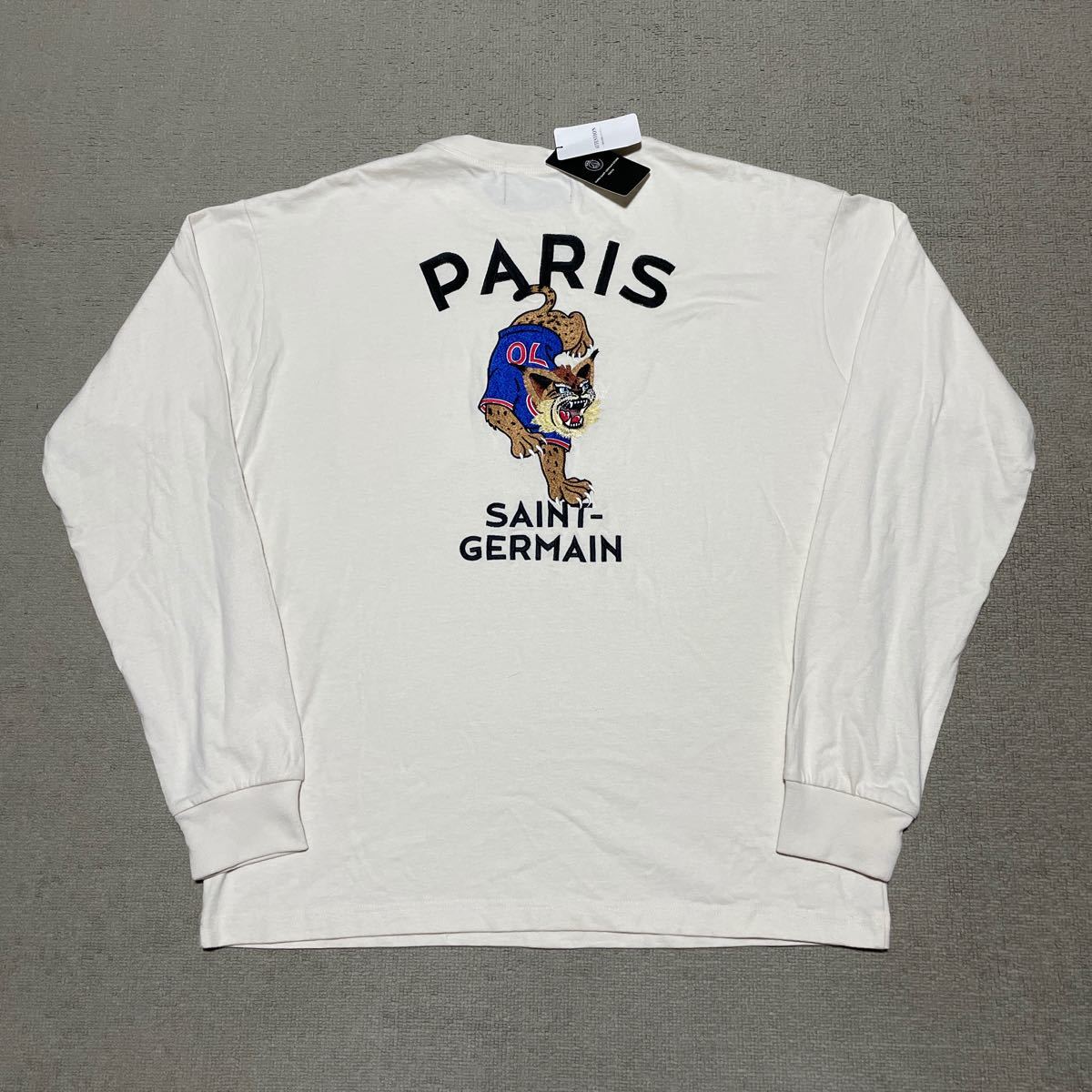 未使用 タグ付き Paris Saint-Germain EDIFICE パリサンジェルマン 虎 ロゴ 刺繍 スカ 長袖 Tシャツ ロンT XL PSG サッカー_画像3