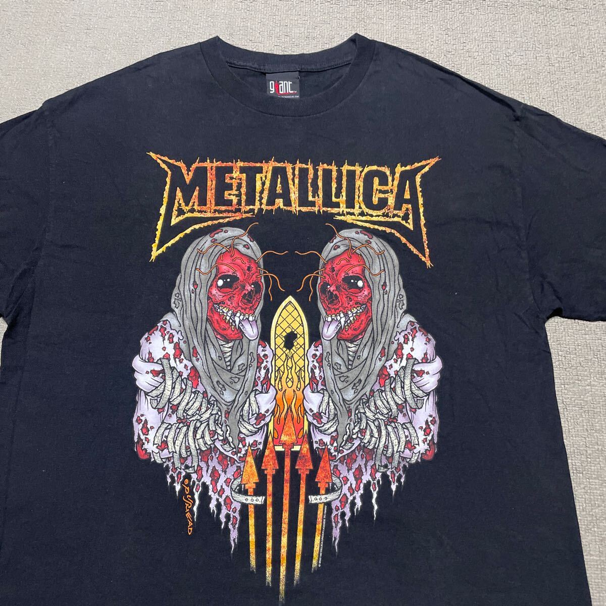 00s 2003 USA製 giantボディ METALLICA pushead メタリカ パスヘッド Tシャツ ブラック XL スカル バンドT オールド ビンテージ 大きめ_画像1