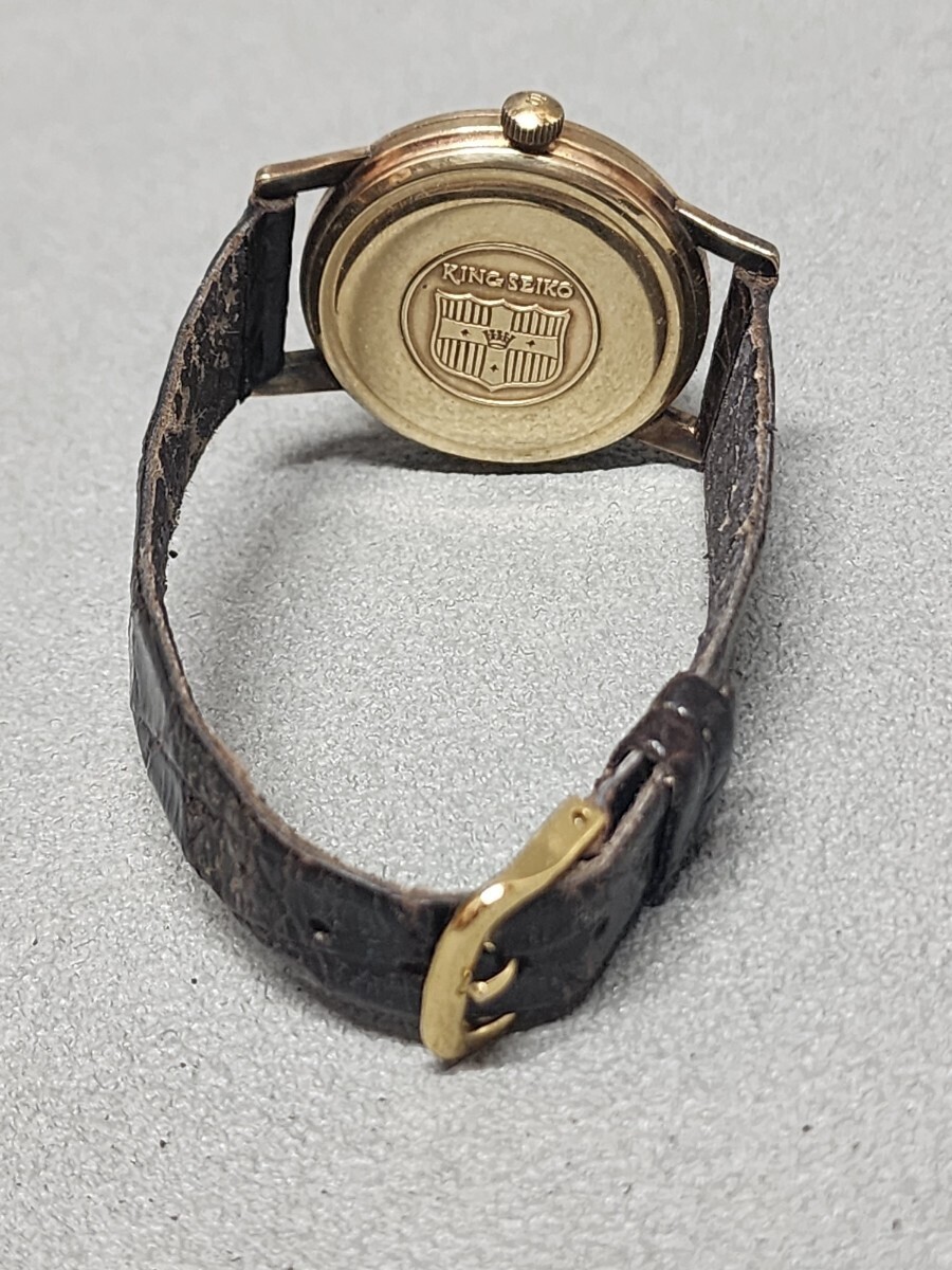 [稼働品]セイコー キングセイコー 手巻き 機械式腕時計 、25石メンズ ゴールドカラー文字盤 稼働品_画像5
