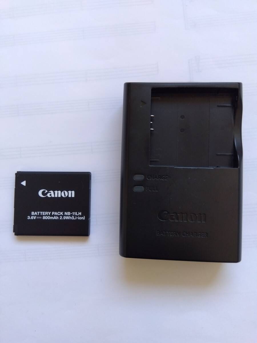 【CANON】純正バッテリーチャージャー CB-2LF＋純正バッテリーNB-11LH 各1個 ①の画像1