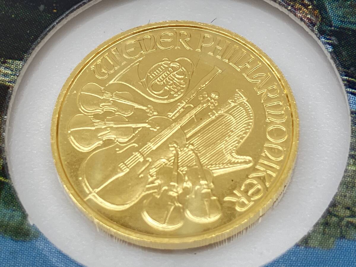 【K24】 ウィーン金貨 ハーモニー 1/10オンス 総重量3.1g 純金 9999 オーストラリア造幣局 コイン 未開封 現状品_画像1