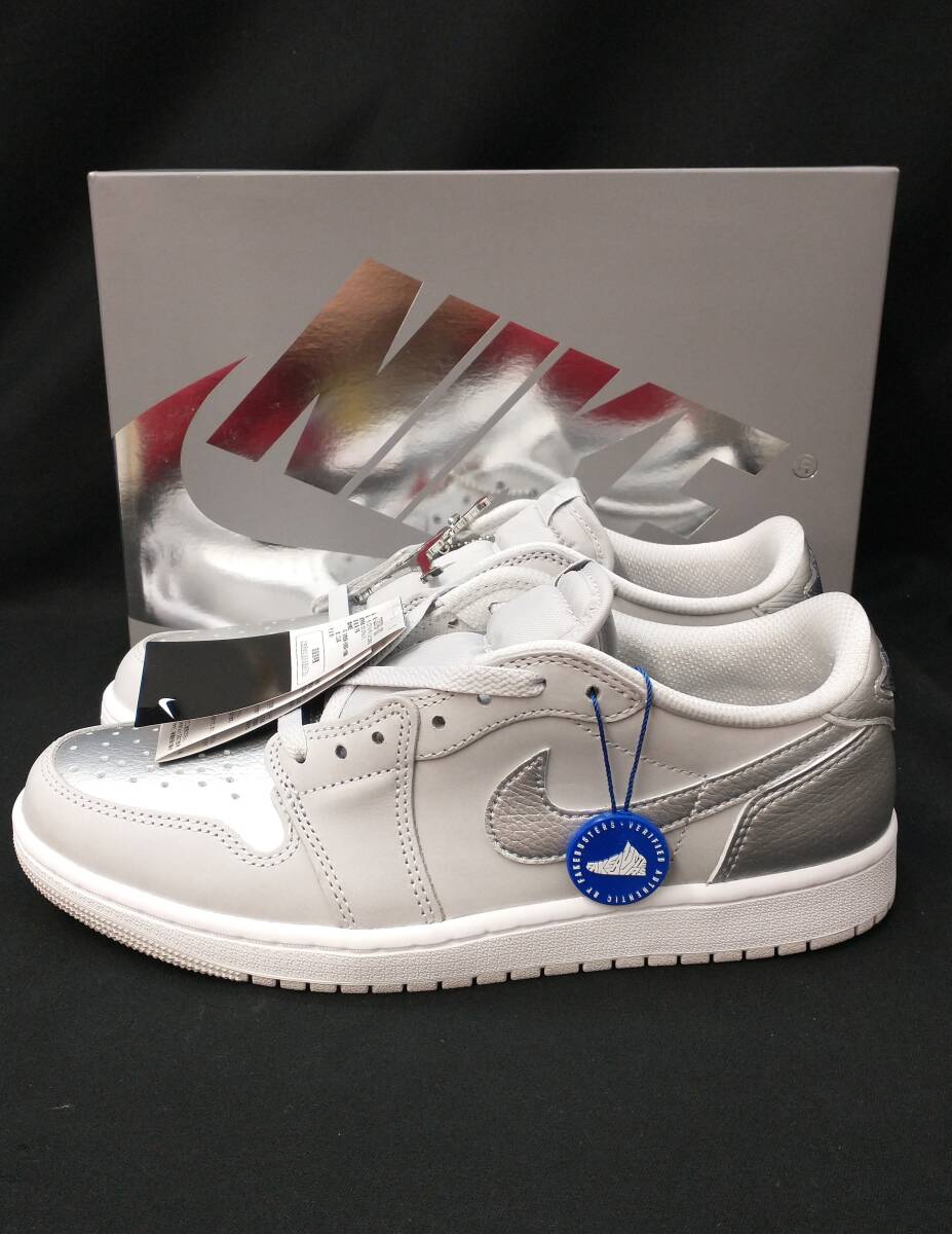 [黒タグ付・未使用] NIKE AIR JORDAN 1 RETRO LOW OG AJ1 SILVER ジョーダン ロー シルバー 27cm 銀 グレー CZ07090-002 店舗受取可の画像1