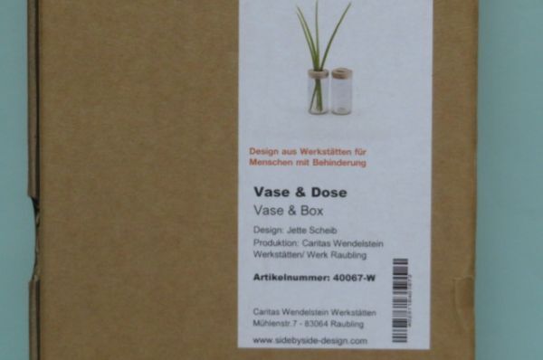 SIDE BY SIDE Vase＆Dose Box 40067-W クリア ガラス 花瓶 オーク 木製 木 Y0056_画像3