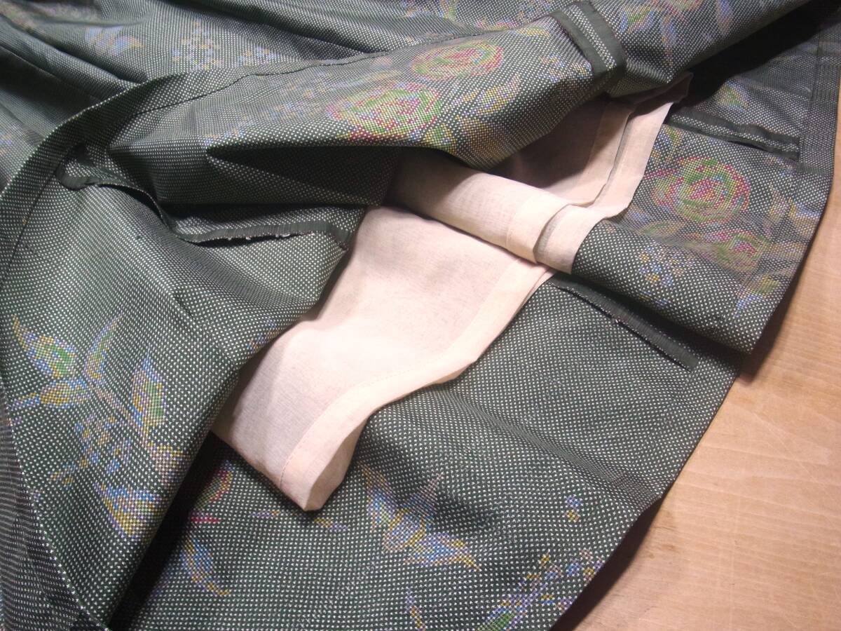  старый ткань серп . гора aro - * кимоно переделка * Ooshima эпонж 7 maru ki*. цвет . маленький цветок документ : Short жакет & tuck юбка в сборку ( обратная сторона есть ) комплект : ручная работа 