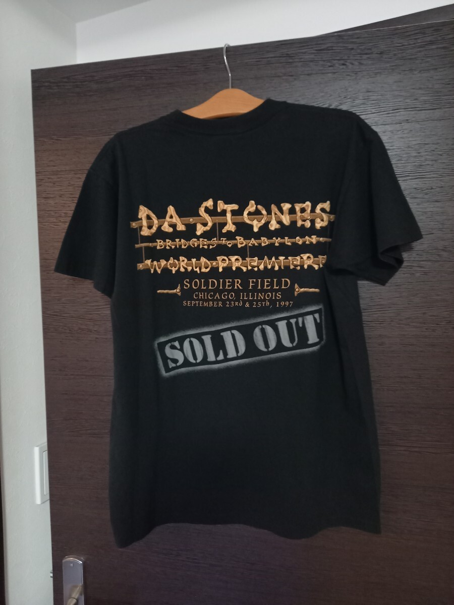  хорошая вещь 90s USA производства THE ROLLING STONES TOUR 97 год The low кольцо Stone zSOLD OUT Vintage футболка чёрный sizeL неиспользуемый товар покупка 