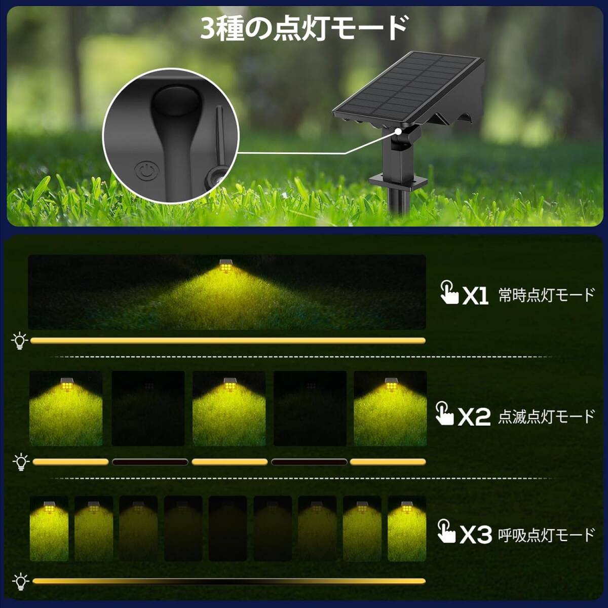 MEIKEE ガーデンライト ソーラー ソーラーライト 屋外 防水 ガーデン ソーラースポットライト パスライト 明るい 2700K 電球色led IP65防水_画像3