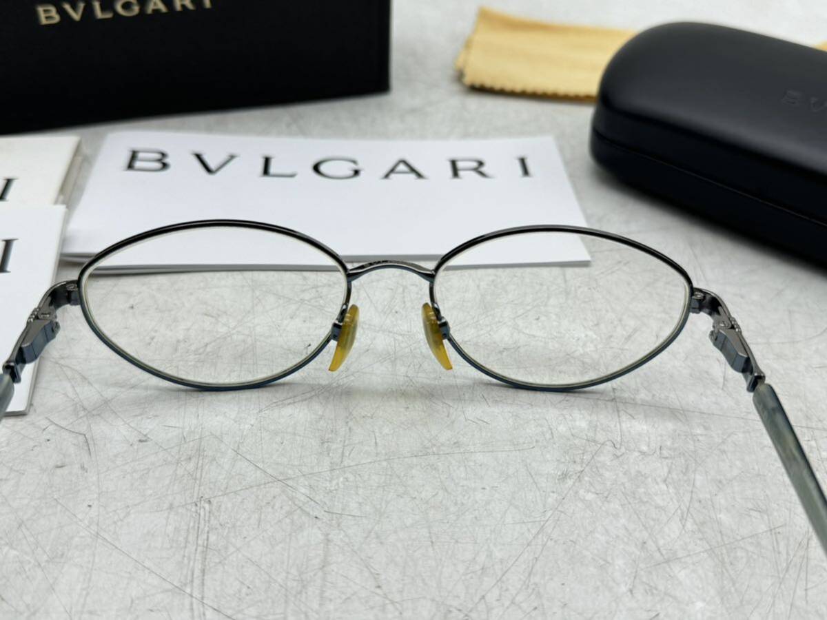 【1円スタート】BVLGARI 眼鏡 フレーム 132 55□18 135 シルバー ケース付き レンズ入り ブルガリ DM0514N_画像3