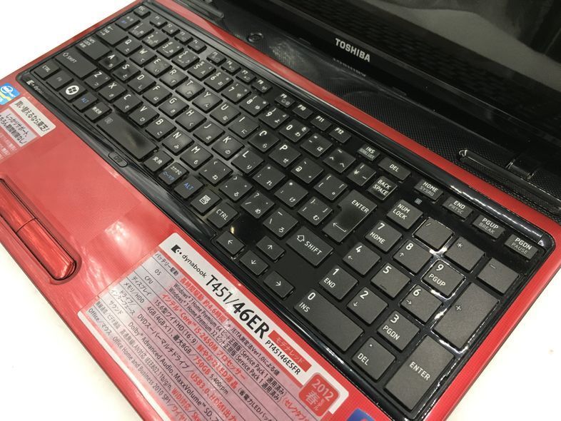 TOSHIBA/ノート/HDD 750GB/第2世代Core i5/メモリ4GB/WEBカメラ有/OS無-240423000939535_キーボード接写１