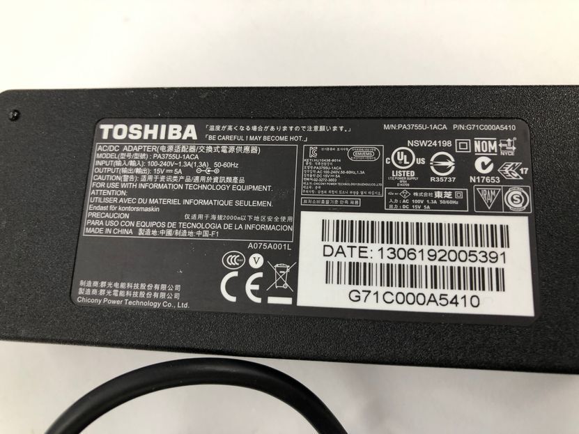 TOSHIBA/ノート/SSD 128GB/第3世代Core i3/メモリ2GB/2GB/WEBカメラ無/OS無-240424000941392_付属品 1