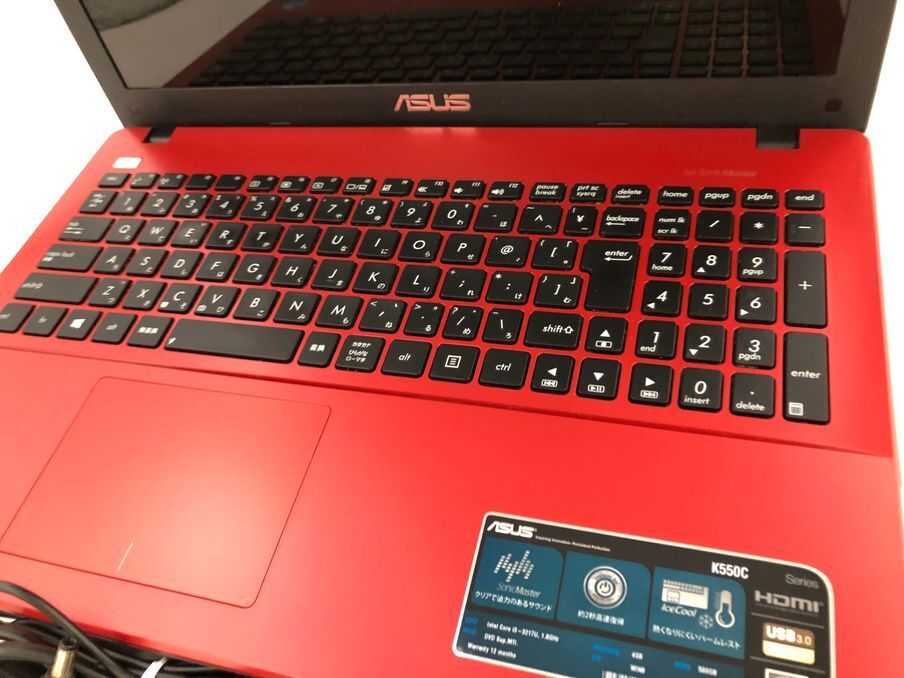 ASUS/ノート/HDD 500GB/第3世代Core i3/メモリ4GB/WEBカメラ有/OS無-240503000962285_キーボード接写１