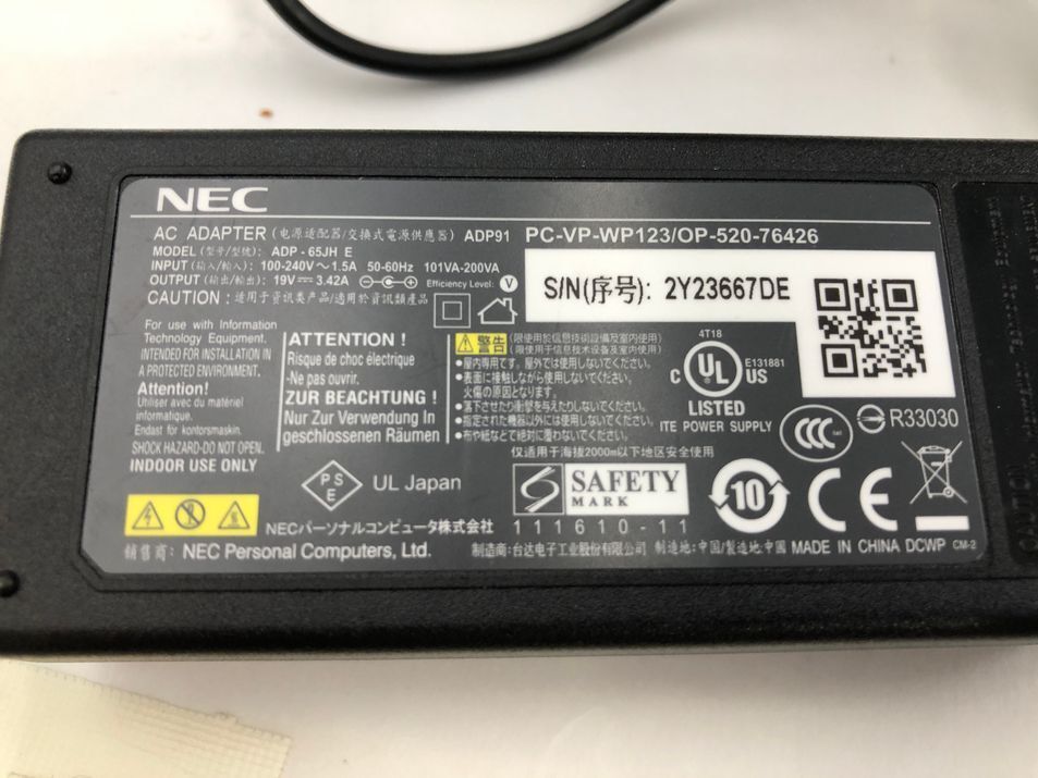 NEC/ノート/HDD 320GB/第3世代Core i3/メモリ4GB/4GB/WEBカメラ無/OS無-240426000947533_付属品 1