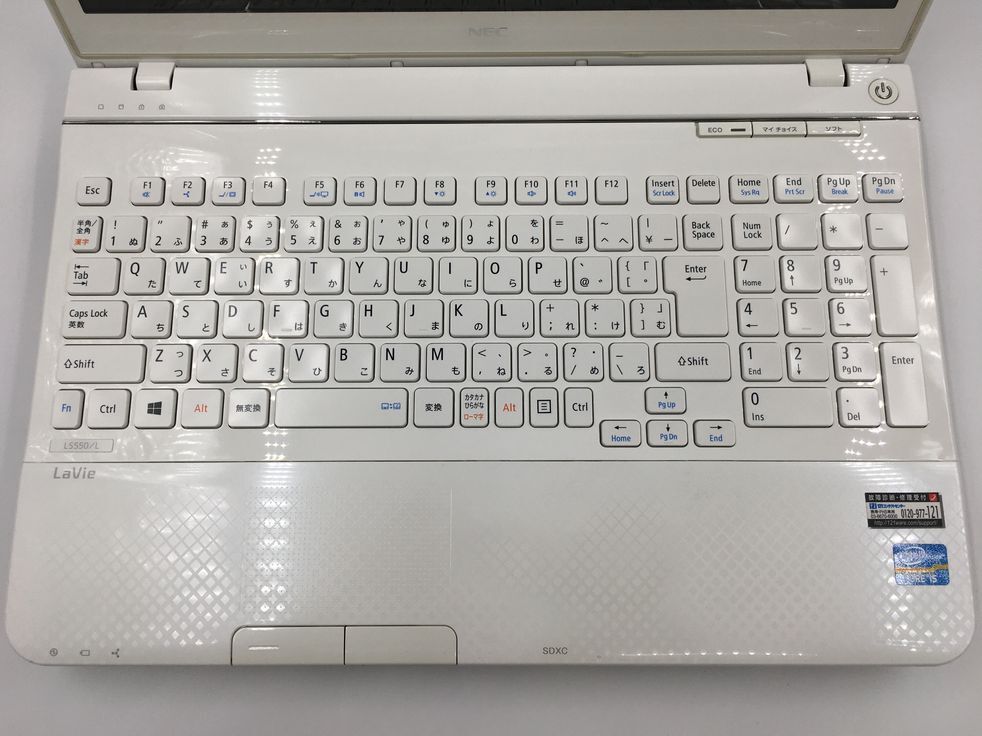 NEC/ノート/HDD 750GB/第3世代Core i5/メモリ4GB/WEBカメラ有/OS無-240429000952034_キーボード接写１