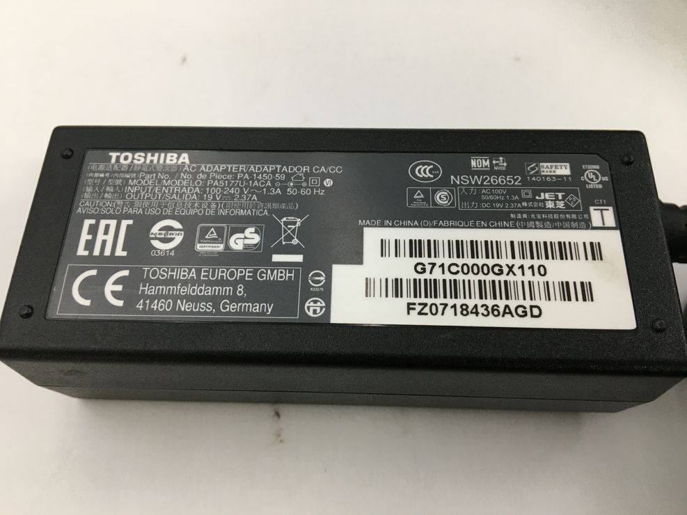 TOSHIBA/ノート/SSD 128GB/第5世代Core i5/メモリ4GB/4GB/WEBカメラ無/OS無/Intel Corporation HD Graphics 5500 32MB-240507000966924_付属品 1