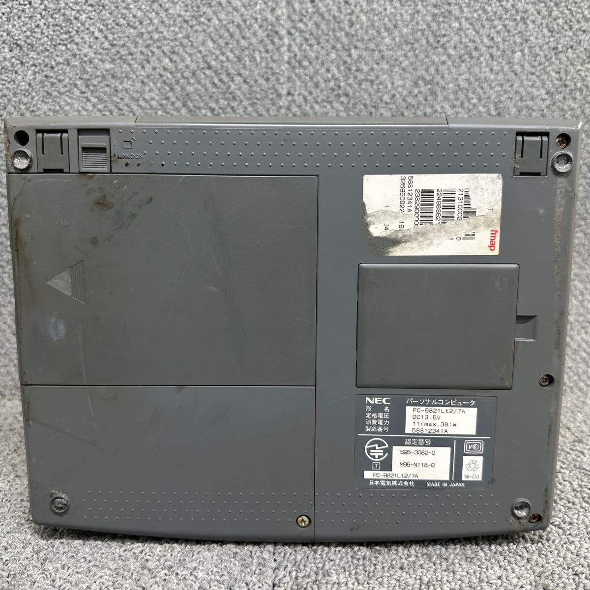 PCN98-1786 激安 PC98 ノートブック NEC 98note LIGHT PC-9821Lt2/7A 起動確認済み ジャンク 同梱可能_画像7