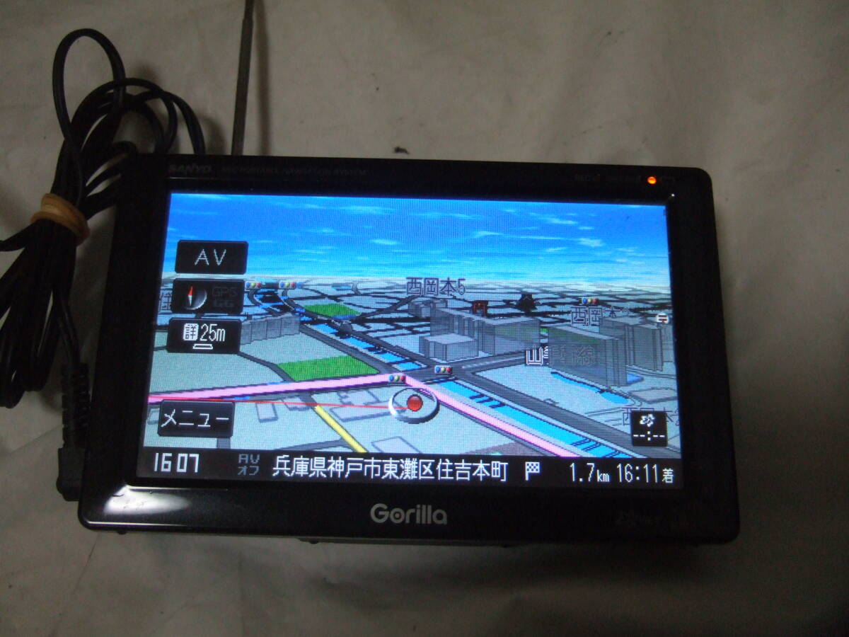 SANYO Gorilla NV-SB541DT ゴリラ 2009年製 ポータブルカーナビゲーション SSD PORTABLE NAVIGATION SYSTEM_画像2