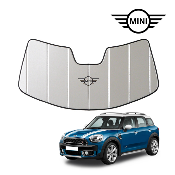 USミニ純正 専用設計 MINIロゴ入 サンシェード 吸盤不要 折りたたみ式 ケース付 BMW MINI CROSSOVER クロスオーバー F60 カバークラフト_画像1