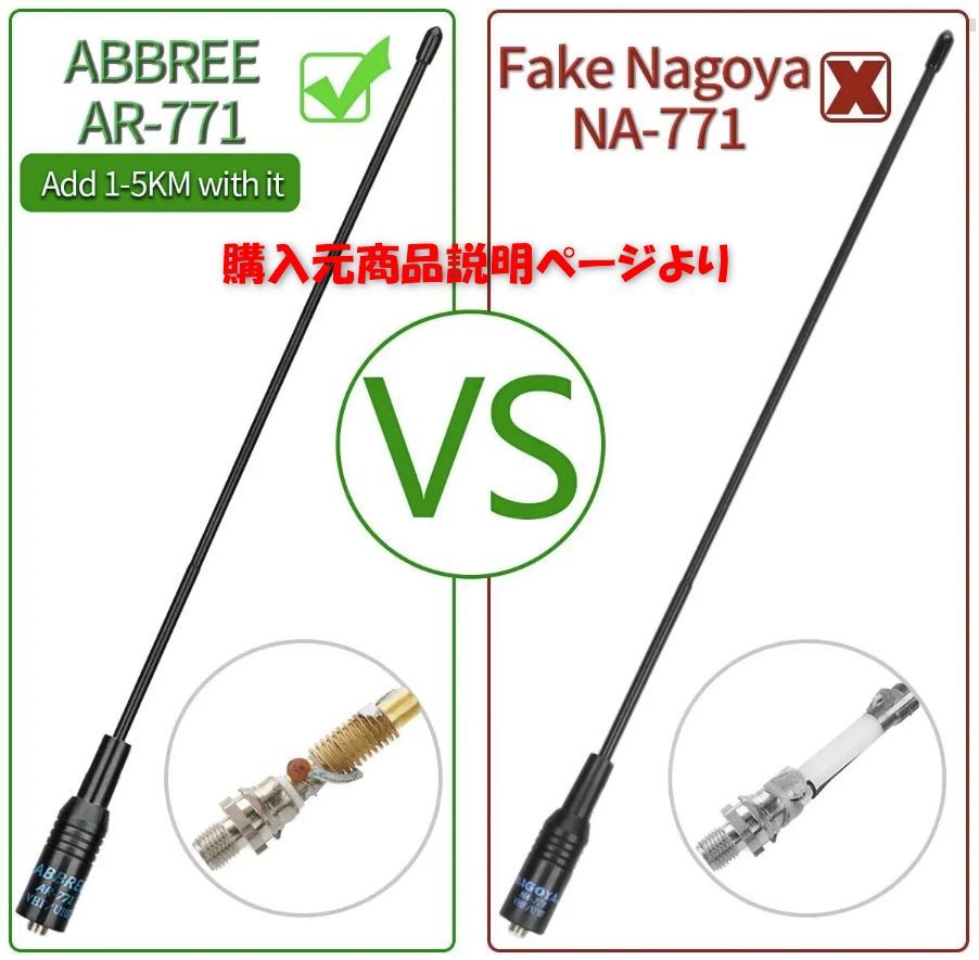 Abbree VHF/UHF デュアルバンドアンテナ AR-771_画像4