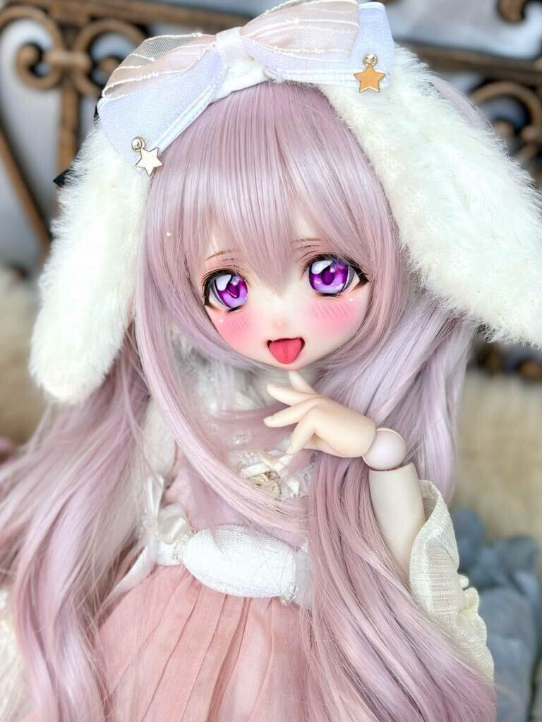 ＊luceluce＊ DDH-22セミホワイト肌 カスタムヘッド＋舌パーツ2種＋レジンアイ2種 ソフビにつき難あり_画像5