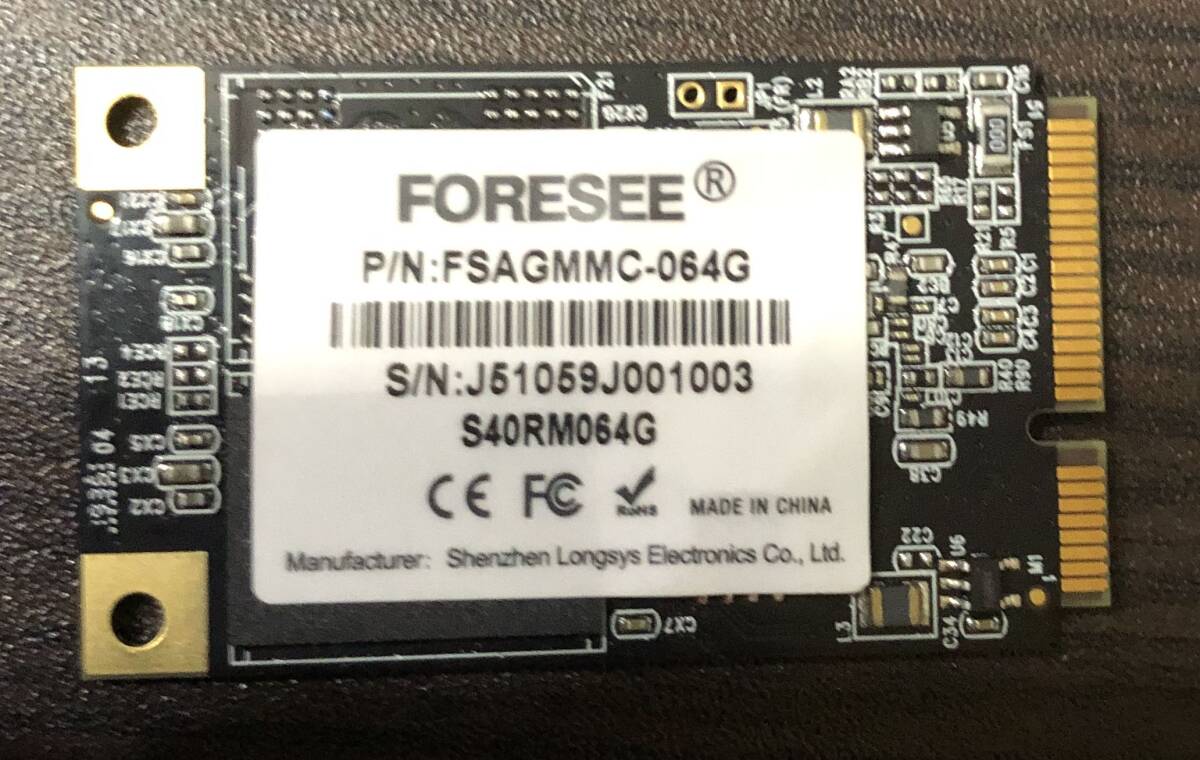 FORESEE ６４GB MSATA　SSD 中古品_画像1