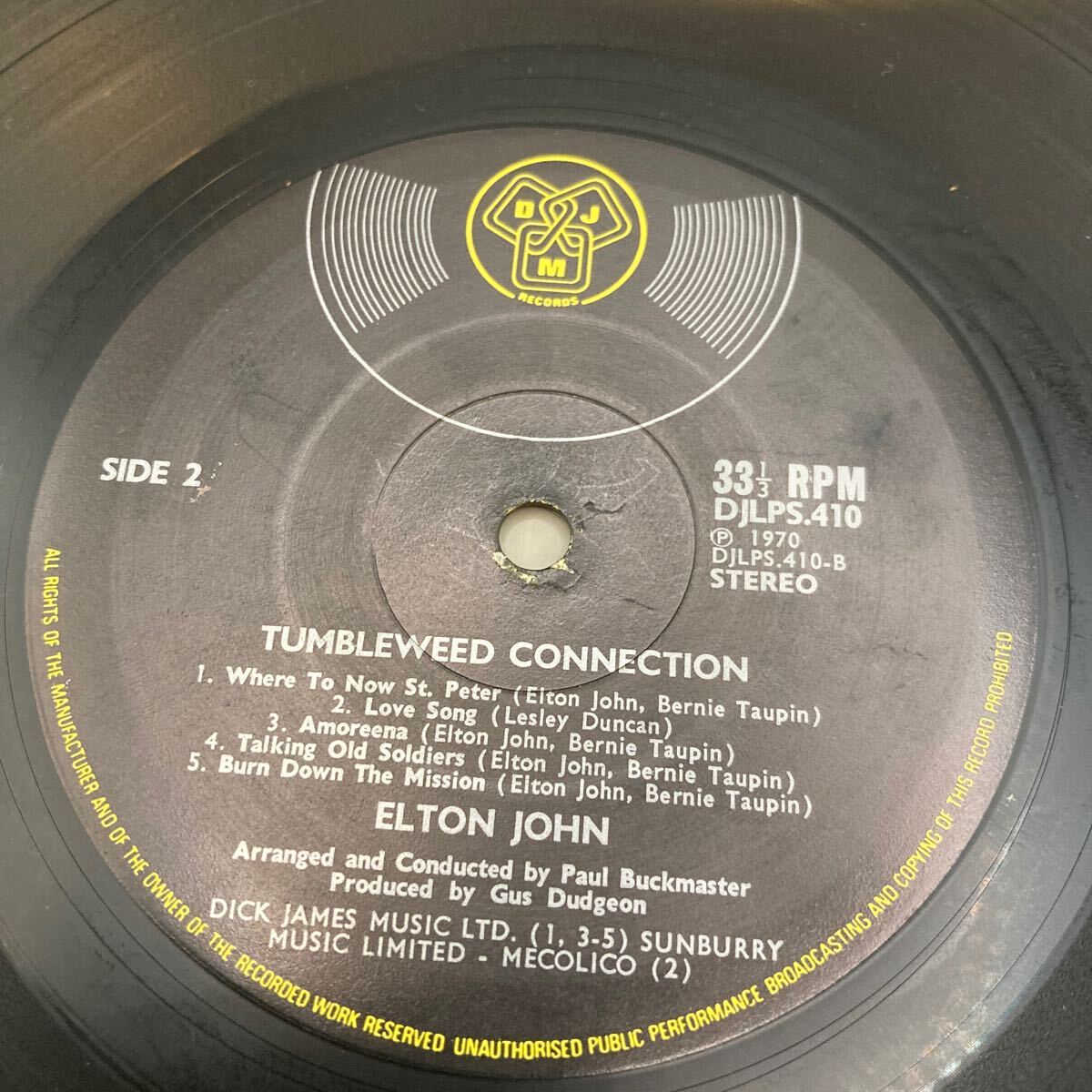 UK LP Elton John / Tumbleweed Connection【DJM / DJLPS 410】エルトン・ジョン _画像9