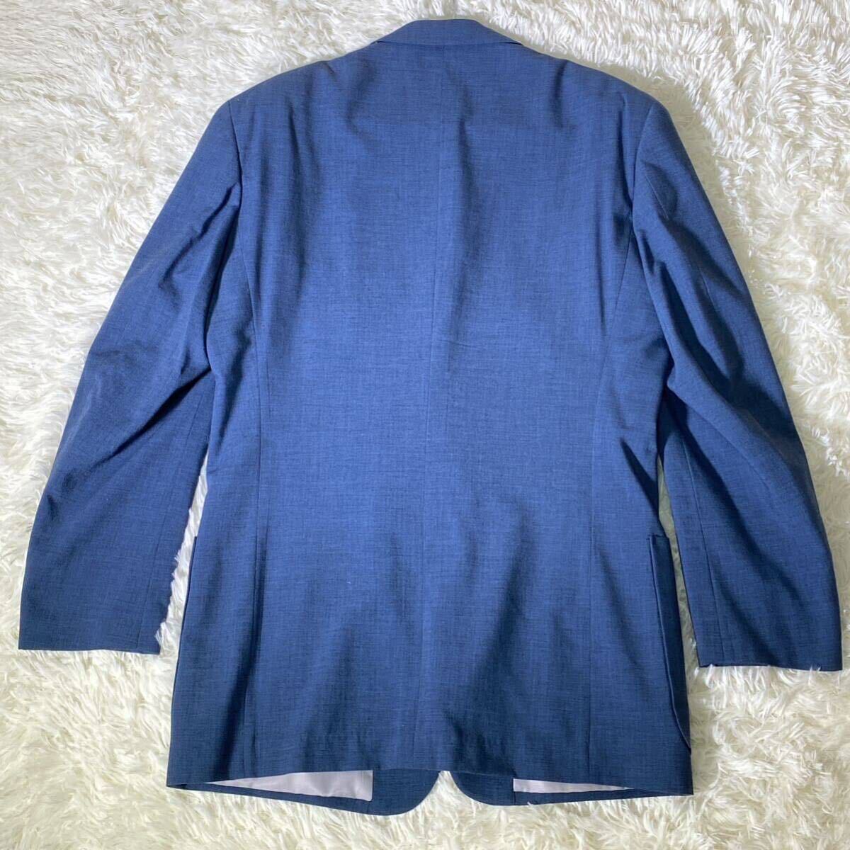 【至高の逸品】美品/XL テーラードジャケット 刺繍 青 ブルー 裏地 スーツ サマージャケット メンズ 紳士服 2B MICHEL ANGERS 大きいサイズ_画像3