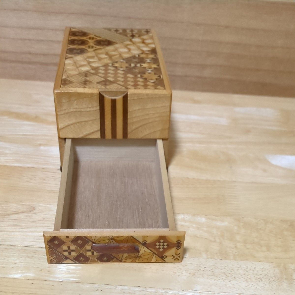 寄木細工箱　鏡と引き出し付 小物入れ 伝統工芸品 木工芸 木製 伝統工芸