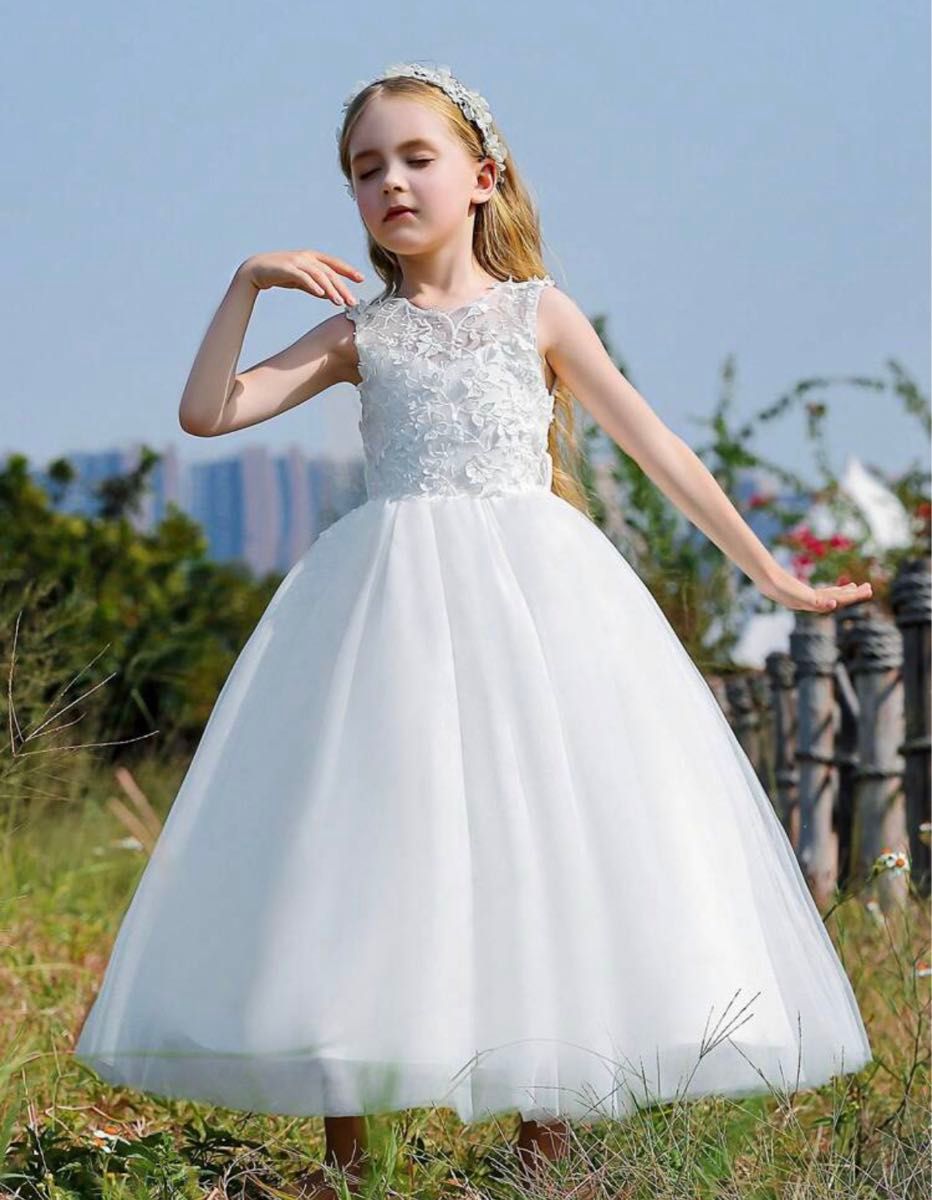 キッズ ドレス 結婚式 ウェディングドレス カラードレス 白 キッズ ドレス 結婚式 ウェディングドレス カラードレス 白