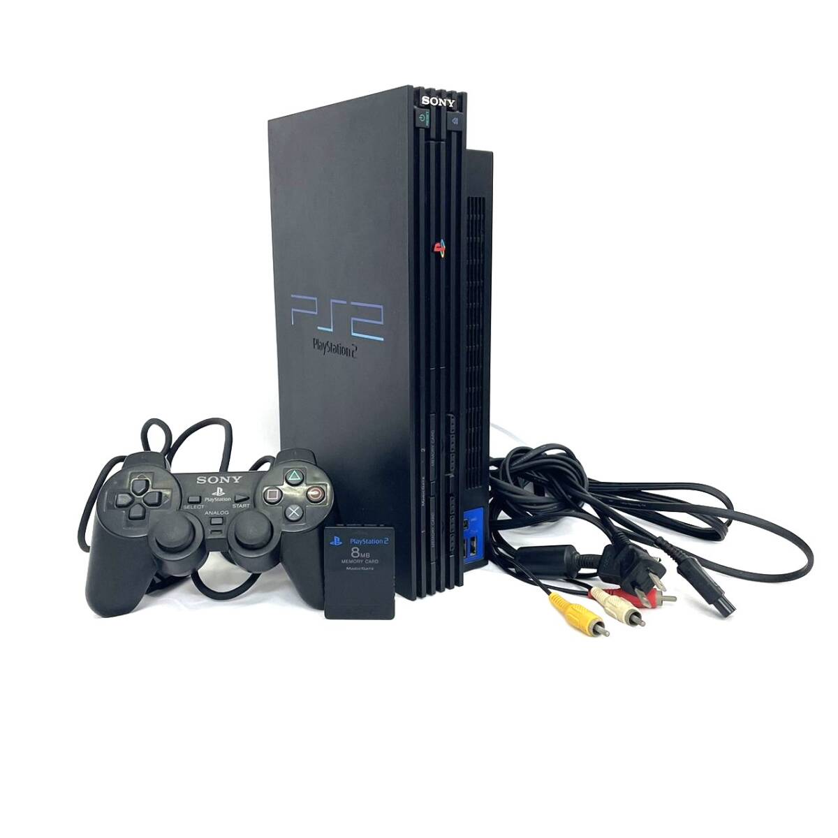 【5477】SONY ソニー PS2 Playstation2 プレイステーション2 SCPH-30000 本体 コントローラー メモリーカード コード 黒 ブラック ゲーム機_画像1