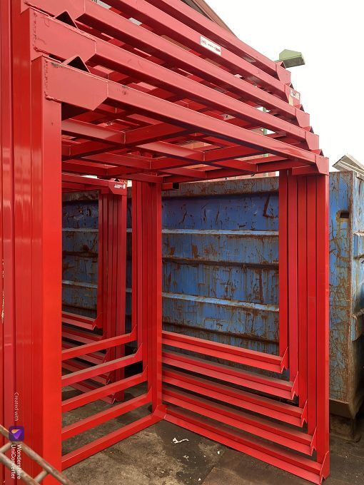 E005[ shipping un- possible / pickup only / Shizuoka ] maximum load 600kg Nichiyu red reverse nes tenor pipe rack pare truck 10 piece set 