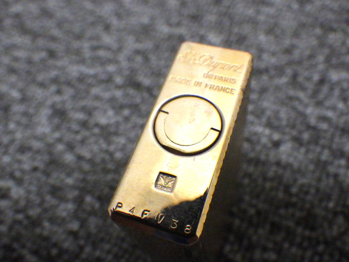 【送料無料】Sh0515-05◯Dupont デュポン ガスライター ゴールドカラー ライター ケース付き 喫煙グッズ 喫煙具_画像4