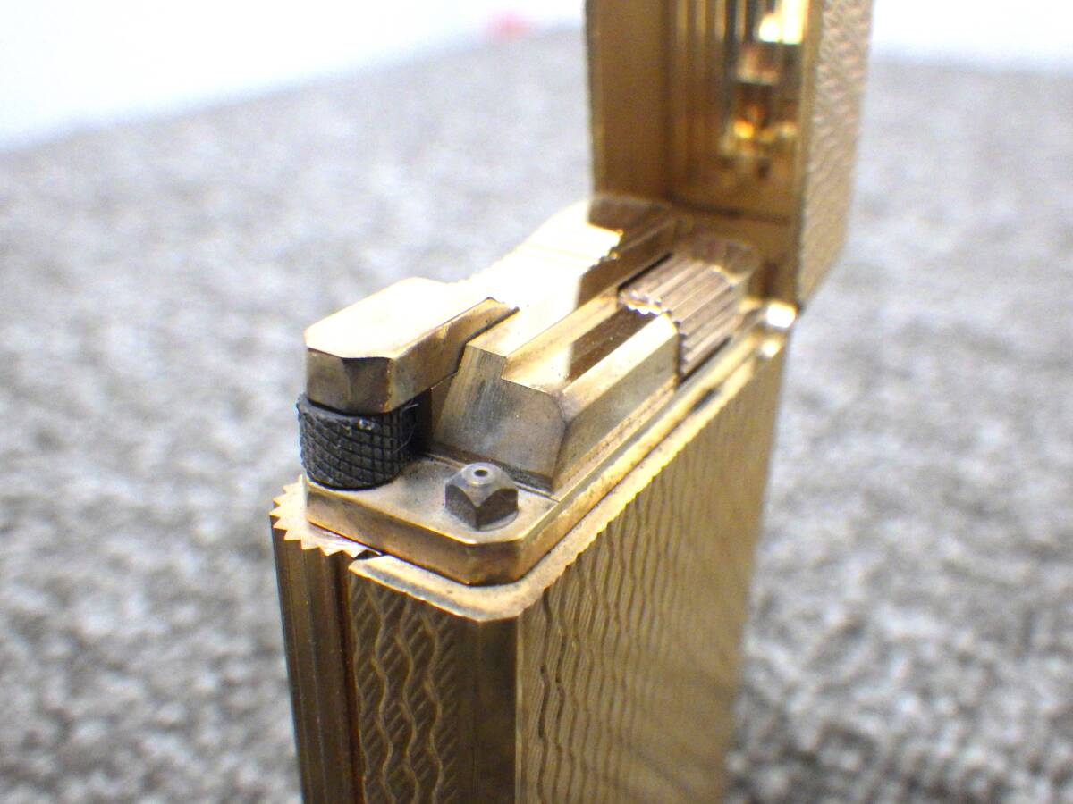 【送料無料】Sh0515-05◯Dupont デュポン ガスライター ゴールドカラー ライター ケース付き 喫煙グッズ 喫煙具_画像3