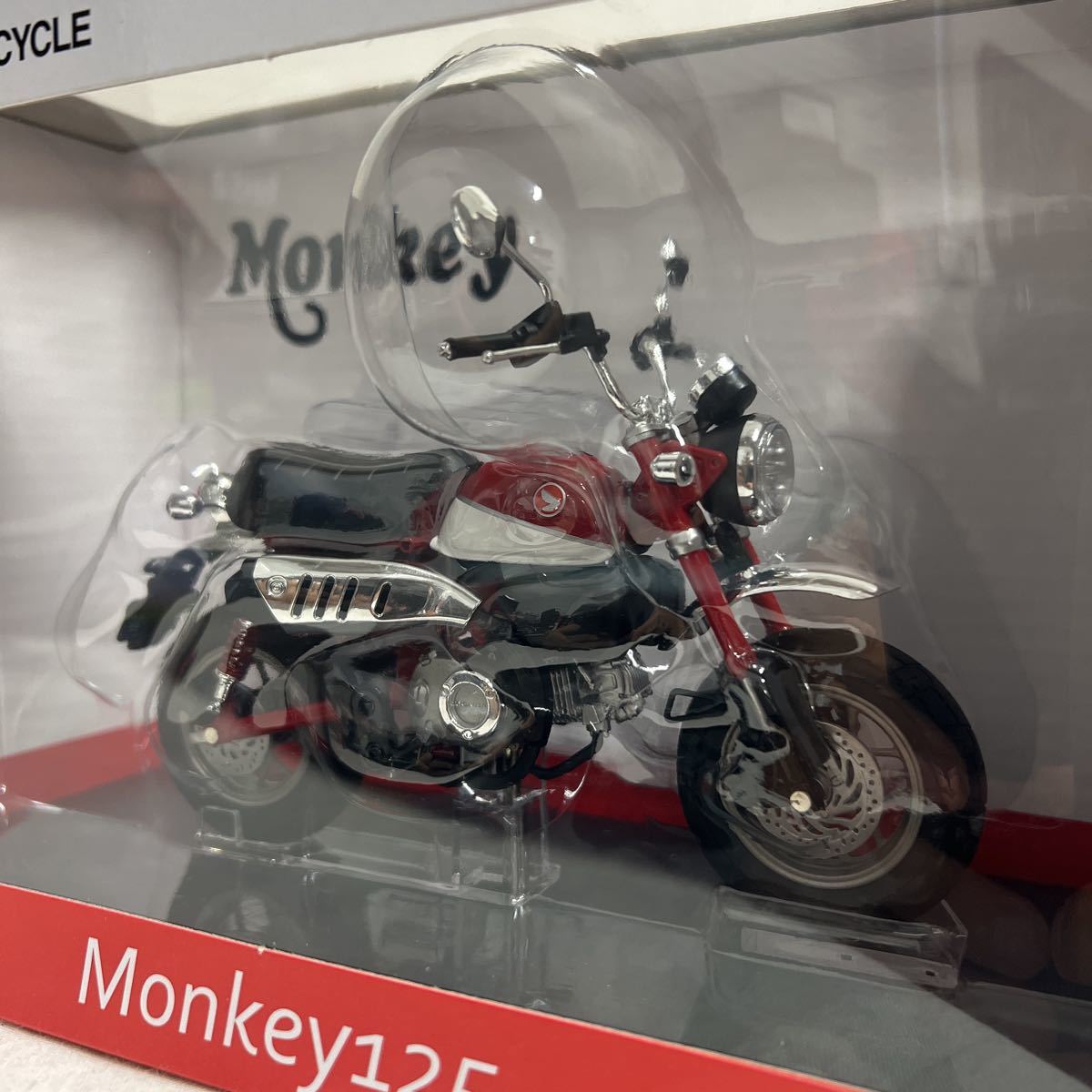 アオシマ 1/12 HONDA MONKEY 125 パールネビュラレッド ホンダ モンキー 完成品バイクシリーズ ミニカー モデルカー_画像2