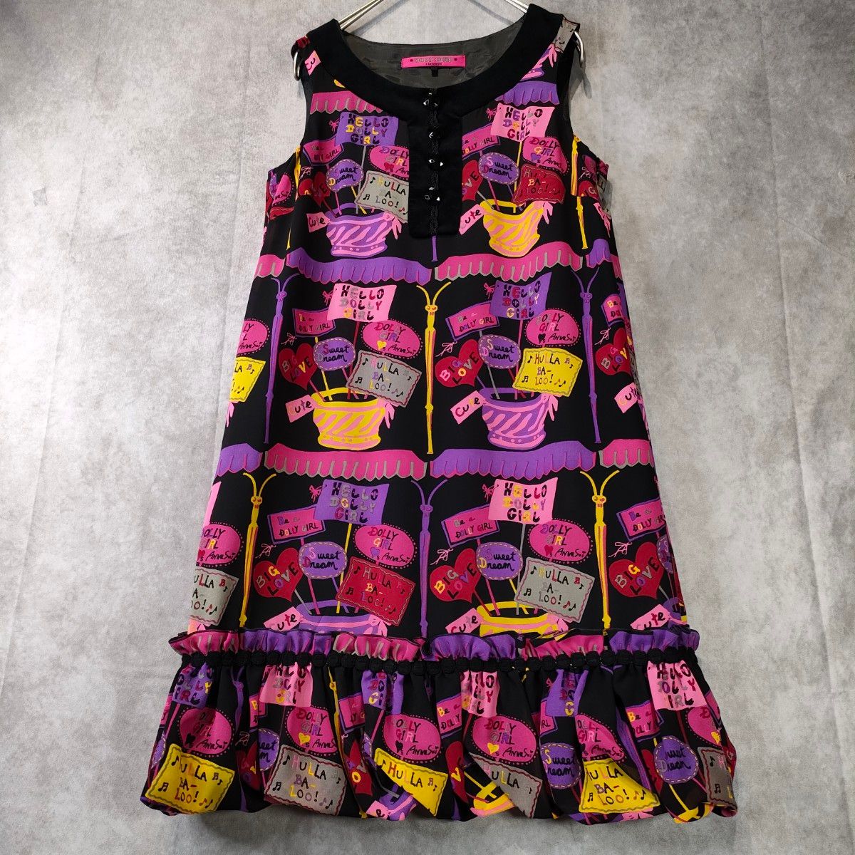 DOLLY GIRL By ANNA SUI】ワンピース ノースリーブ 総柄 DOLLY GIRL By ANNA SUI】ワンピース ノースリーブ 総柄