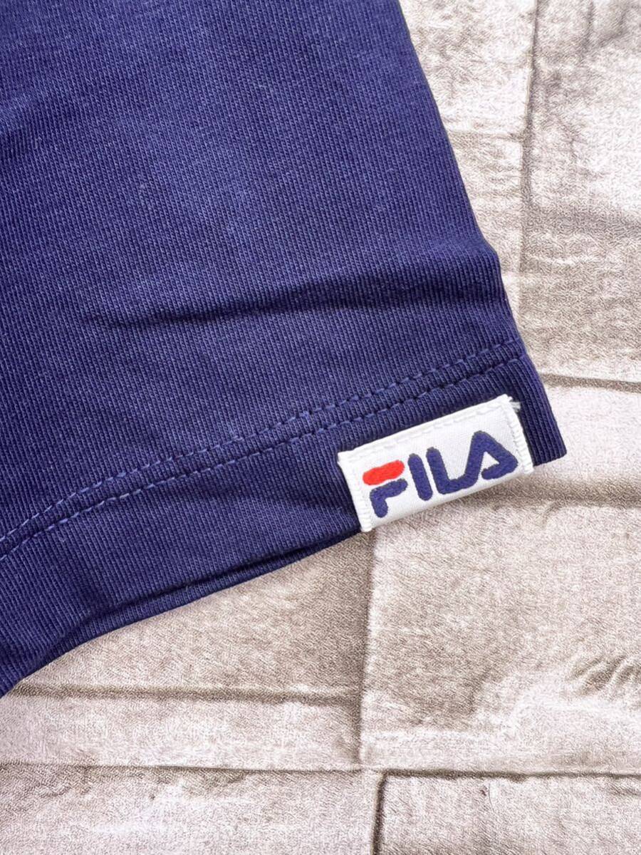 L FILA フィラ ネイビー 半袖Tシャツ 半袖 Tシャツ カットソー トップス ロゴ_画像7